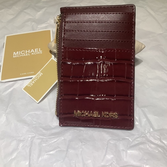 Michael Kors Jet Set Travel, Med TZ card case, OxBlood - Picture 3 of 6